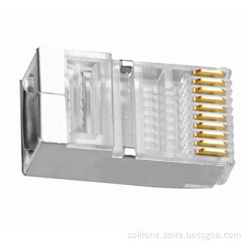 Modular Plug for CAT 6 and FTP, 10P10C, Made of PC